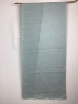 画像1: クチナシ・ブルー染　ジャガード織スカーフ　綿100％　43×185cm