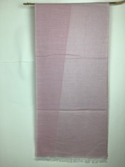 画像1: コチニール染　ジャガード織スカーフ　綿100％　43×185cm