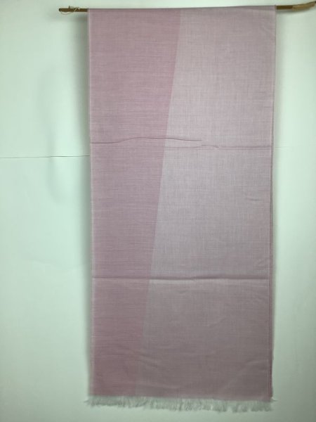 画像1: コチニール染　ジャガード織スカーフ　綿100％　43×185cm (1)