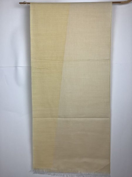 画像1: 櫨（はぜ）の樹皮染　ジャガード織スカーフ　綿100％　43×185cm  (1)
