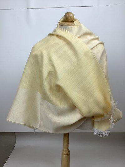 画像1: 櫨（はぜ）の樹皮染　ジャガード織スカーフ　綿100％　43×185cm 