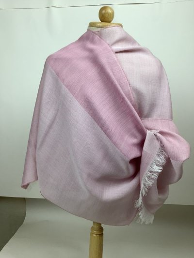 画像1: コチニール染　ジャガード織スカーフ　綿100％　43×185cm